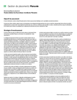 Fonds distinct de franchises mondiales Manuvie