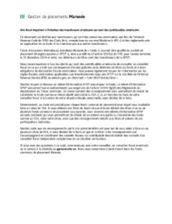 Fonds d’occasions thématiques mondiales Manuvie SPEP Relevés annuels d’information