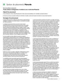 Fonds distinct d’obligations mondiales sans restriction Manuvie 