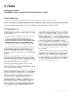 Fonds distinct de grandes capitalisations internationales Manuvie