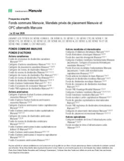 Fonds communs Manuvie, Mandats privés de placement Manuvie et OPC alternatifs Manuvie datée du 22 mai 2026