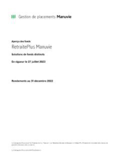 RetraitePlus (MD) Manuvie Aperçu du fonds