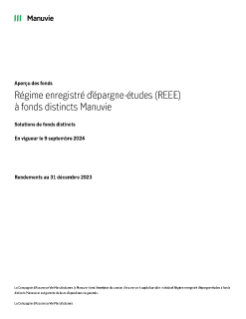 Régime enregistré d’épargne-études (REEE) à fonds distincts Manuvie Aperçu des fonds