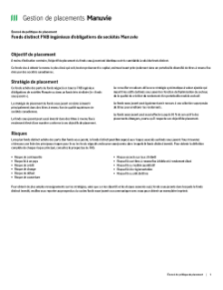 Fonds distinct FNB ingénieux d’obligations de sociétés Manuvie