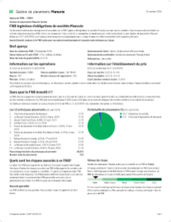 FNB ingénieux d’obligations de sociétés Manuvie