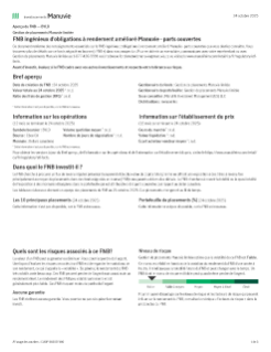 FNB ingénieux d’obligations à rendement amélioré Manuvie - parts couvertes
