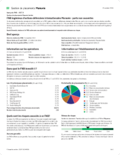 FNB ingénieux d’actions défensives internationales Manuvie - parts non couvertes