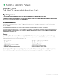 Fonds distinct FNB ingénieux de dividendes américains Manuvie