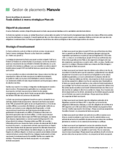 Fonds distinct à revenu stratégique Manuvie