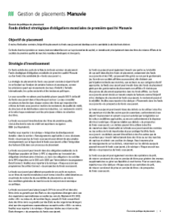 Fonds distinct stratégique d’obligations mondiales de première qualité Manuvie