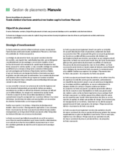 Fonds distinct d’actions américaines toutes capitalisations Manuvie