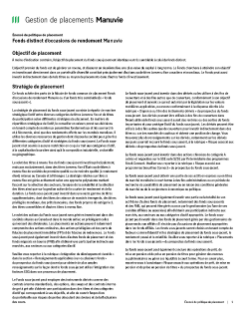 Fonds distinct d’occasions de rendement Manuvie
