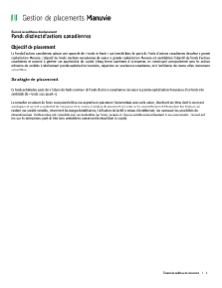 Fonds du Super-Placement - Fonds distinct d’actions canadiennes