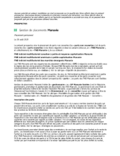 Prospectus des FNB Manuvie - août 2021