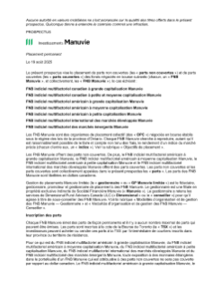 Prospectus des FNB Manuvie - août 2025