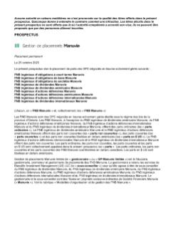 Prospectus des FNB ingénieux Manuvie - octobre 2023