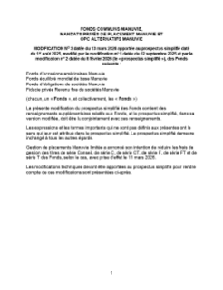 Prospectus simplifié Modification N° 3 datée du 13 mars 2026