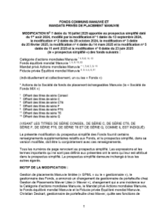 Prospectus simplifié Modification N° 7