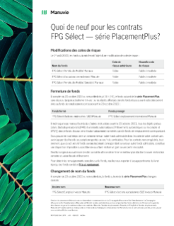Quoi de neuf pour les contrats FPG Sélect — série PlacementPlus?