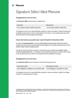 Quoi de neuf pour les contrats Idéal Signature Sélect?